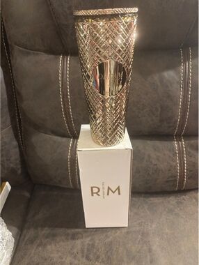 Rachel Miriam Dream Big 24 oz Metallic Gold Tumbler New in Box BPA Free